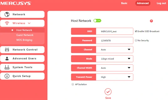 Mercusys Halo Web GUI